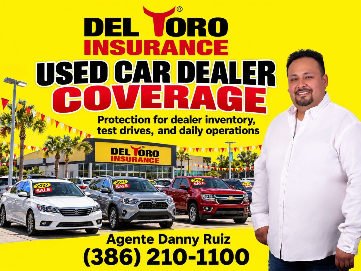 Used car dealers with agent Danny Ruiz of Del Toro Insurance